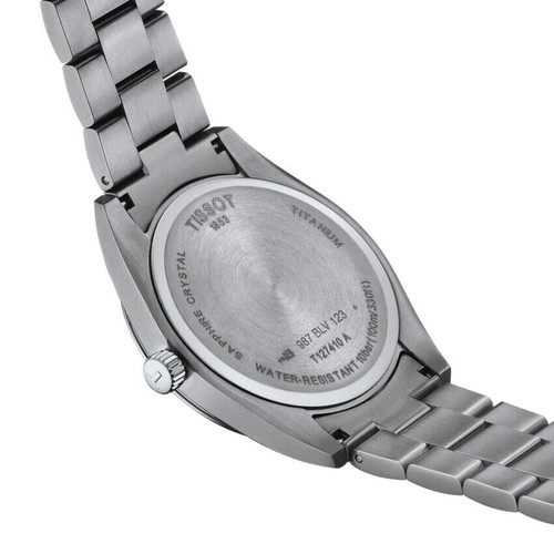 Pre-owned Tissot Gentleman Titanium Quartz Grey Dial 40 Mm Men's Watch T1274104408100