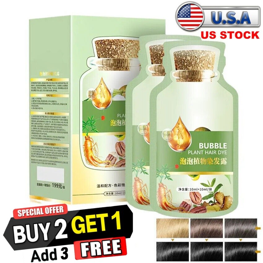 Coloring Shampoo Bubble Natural Plant Hair Dye Unisex Ease Of Use Dyes Cream
