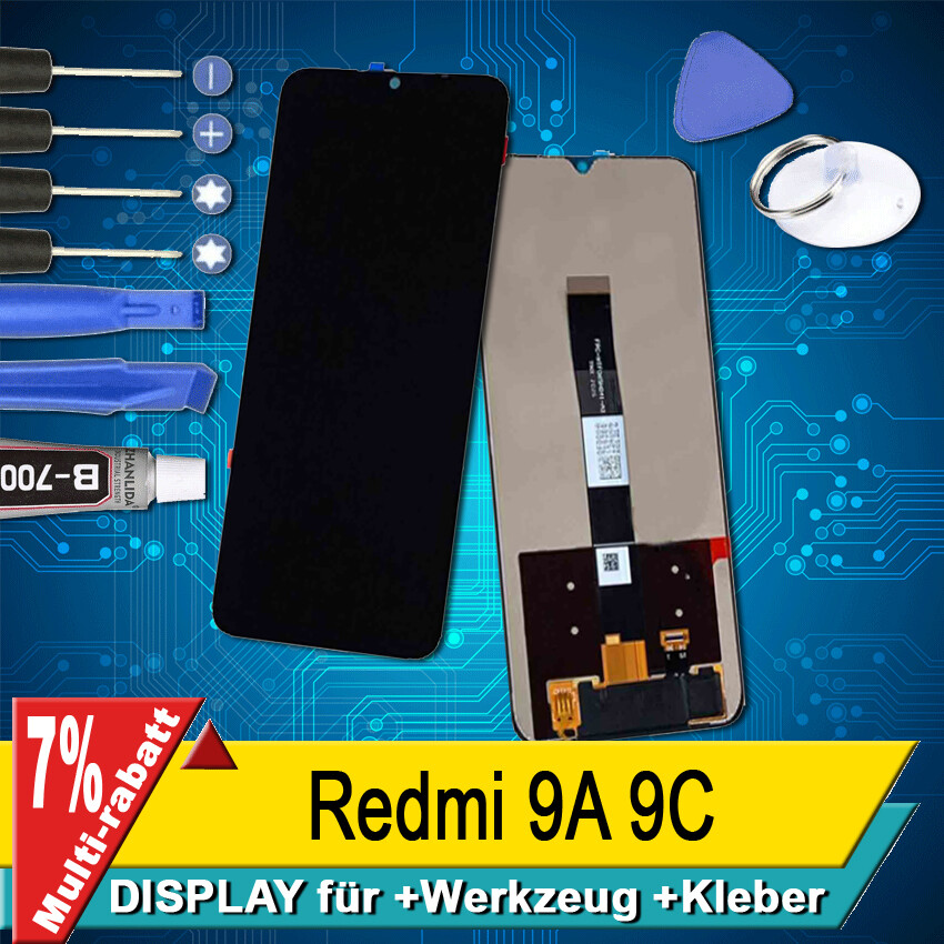 Display Für Xiaomi Redmi 9A / 9C Komplettes Bildschirm Lcd Touch Schwarz +