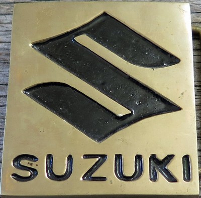 Suzuki Motorcycle Biker Brass 1970's Vintage Belt Buckle