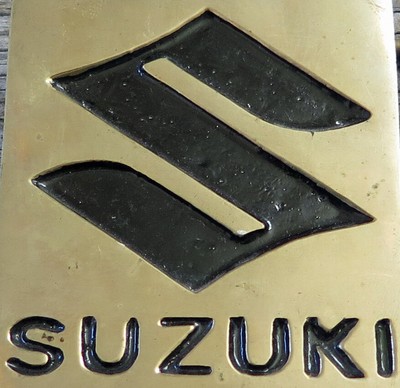 Suzuki Motorcycle Biker Brass 1970's Vintage Belt Buckle