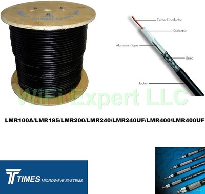 10 FT TIMES® LMR100 LMR195 LMR240 LMR400 LMR600 LOW LOSS FLEX COAX RF CABLE ONLY. Buy it now for 11.99