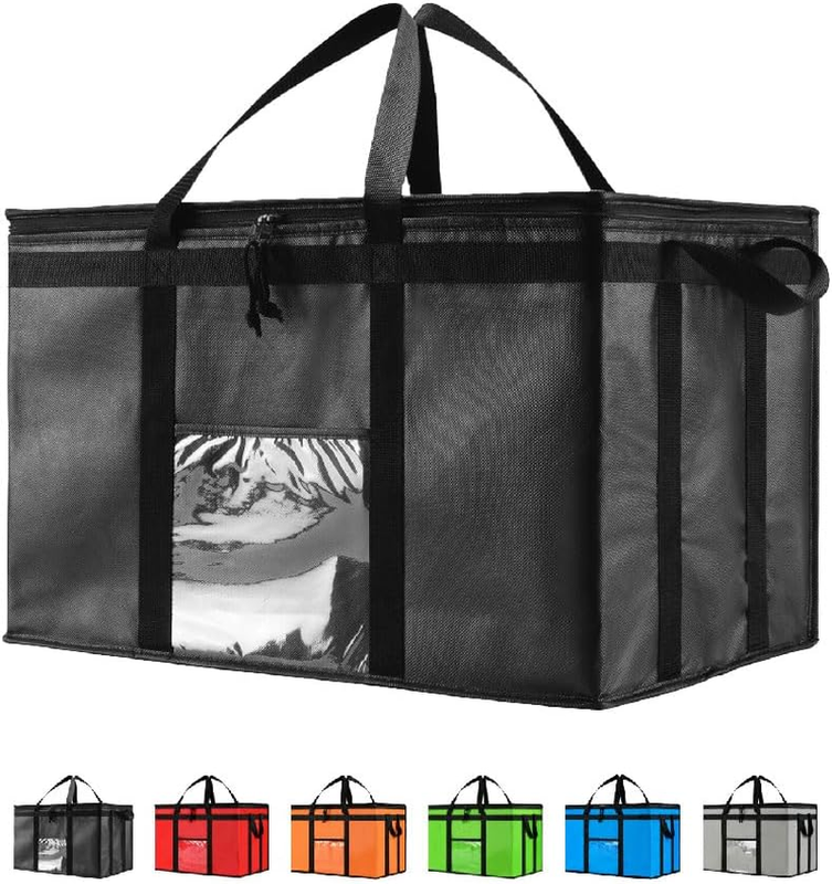 3XL Insulated Cooler Bag and Food Warmer for Delivery & Grocery Shopping with Zi