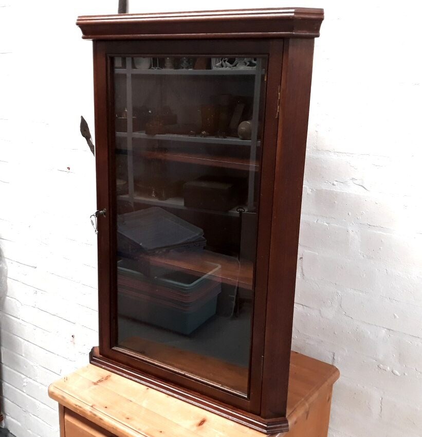 Vintage Oak Corner Wall Cabinet With Shelves And Glass Door Stained As Mahogany In Southampton Hampshire Gumtree