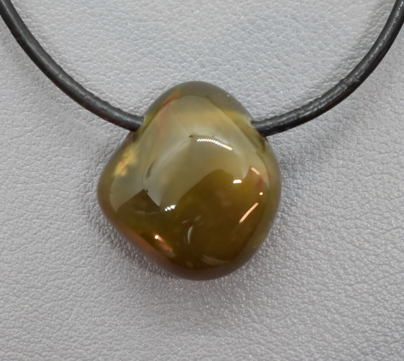 Sarder Freeform (Ff) Edelstein-AnhÃNger Trommelstein - Gebohrt Mit Lederband #T6