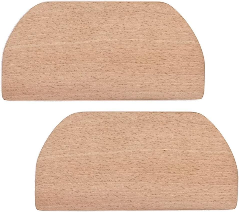 2Pcs Wooden Dough Scraper Multipurpose Kitchen Gadgets Dough Cutters Bench Scrap
