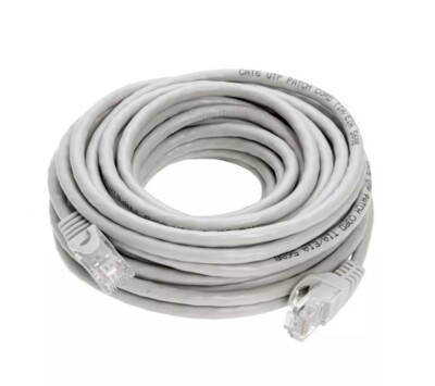 50-ФУТОВЫЙ кабель CAT6 Ethernet Lan Сеть CAT6 RJ45 Интернет Серый патч-корд