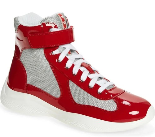 スニーカー PRADA Red Leather Lace-Up Shoes Prada Red Leather Lace Up Vintage Unisex Oxford/Sneaker
