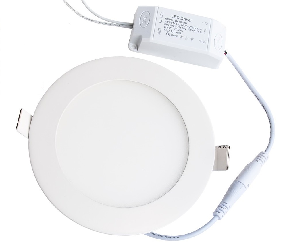 Pannello Led Luce Faretto Rotondo 12W Luce Bianca Calda Incasso A Molla hsb