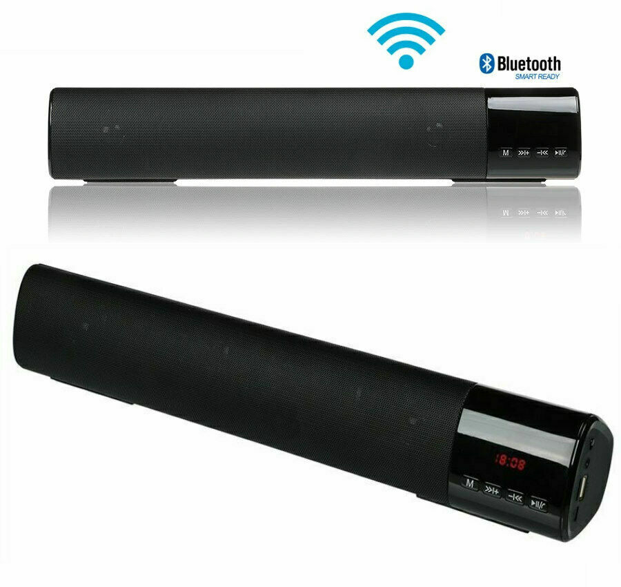 Tragbarer Wireless Bluetooth Lautsprecher 10W Stereo Musikbox Soundbar FM Mic TF