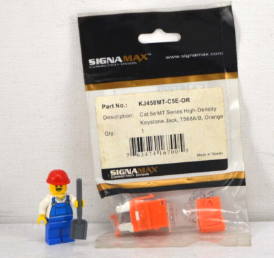 Signamax *NEW* (Lot of 13) KJ458MT-C5E-OR Cat 5e High-Density Keystone Jack