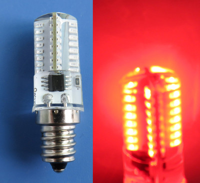 10pcs E12 Candelabra LED Light bulb C7 64Led Decorative Light Lamp 110V Red H