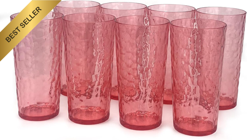 24-Ounce Plastic Tumbler Acrylic Drinking Glasses, Reusable Plastic Cups, Stacka