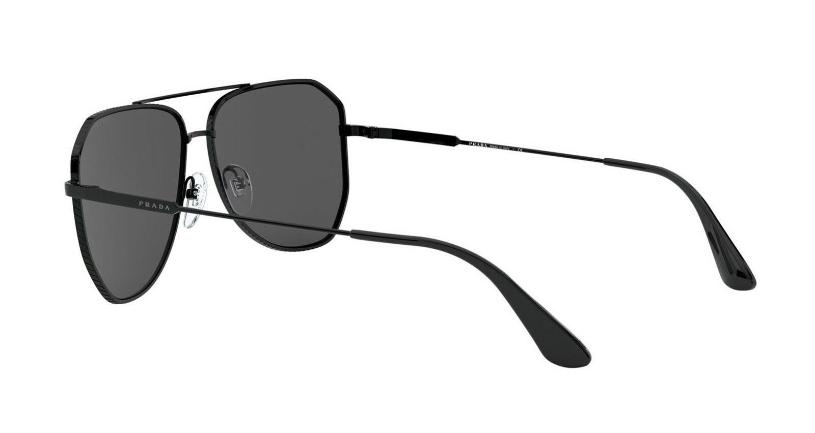 Pre-owned Prada Pr 57zs Matte Black/dark Grey Polarized (1bo-5z1) Sunglasses In Gray