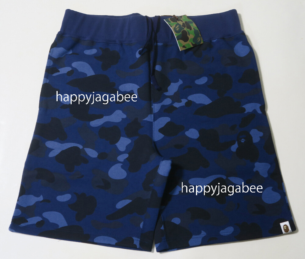 Pre-owned A Bathing Ape Men's -online Exclusive- Color Camo Sweat Shorts 1h75153002 Z In Navy