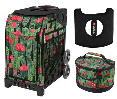 Zuca Sport Bag - Desert Blossom with Lunchbox and Zuca Seat Cover (Black Non- Fl