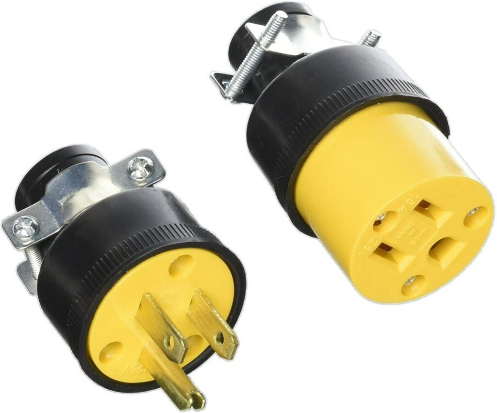 4 Set Extension Cord Replacement Ends 4 MALE 4 FEMALE Plug