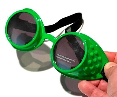 ::COSMIC ALIEN GOGGLES Bright Green Space Man Mod Clout Adult Punk Sun Glasses    