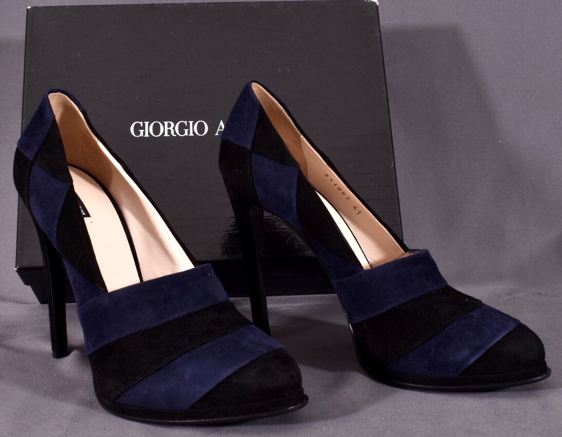 GIORGIO ARMANI (38) ヒール　ミュール Giorgio Armani Leather-trimmed sandals Giorgio Armani
