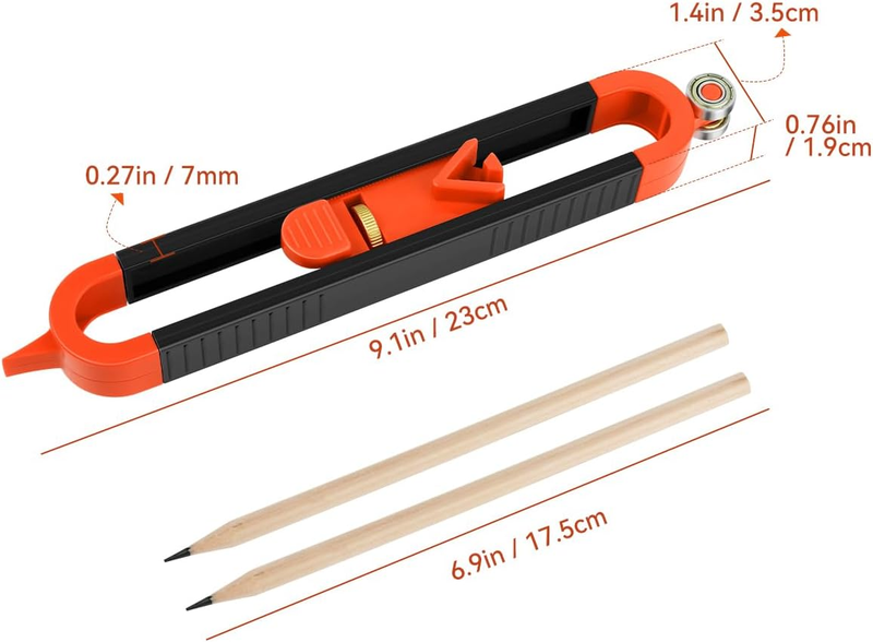1 Pack Precise Contour Scribe Tool with 2 Pencil, Upgrade Contour Measuring Tool
