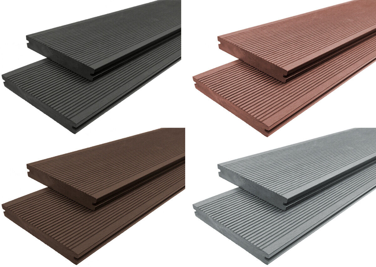 WPC 2.Wahl Massiv Terrassendielen Diele Garten 20mm x 15cm x 190cm SONDERPOSTEN