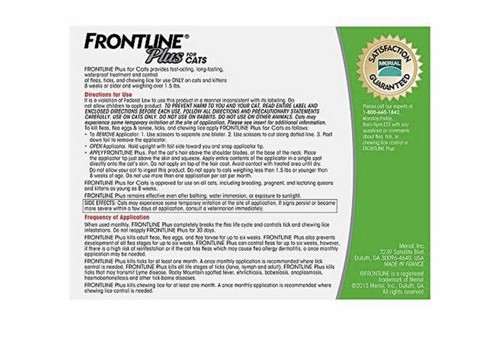 Frontline Plus for Cats (all sizes) 6 doses