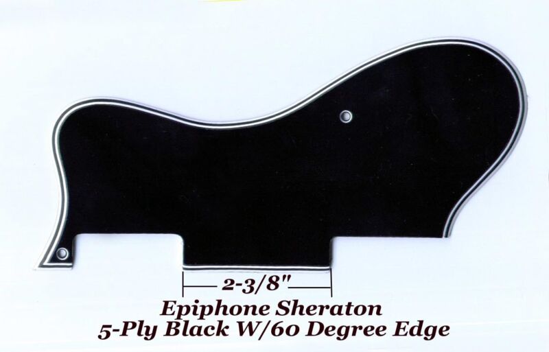 Sheraton 5-Ply Black Pickguard made for Epiphone Project H/B Pickups 60 Deg NEW