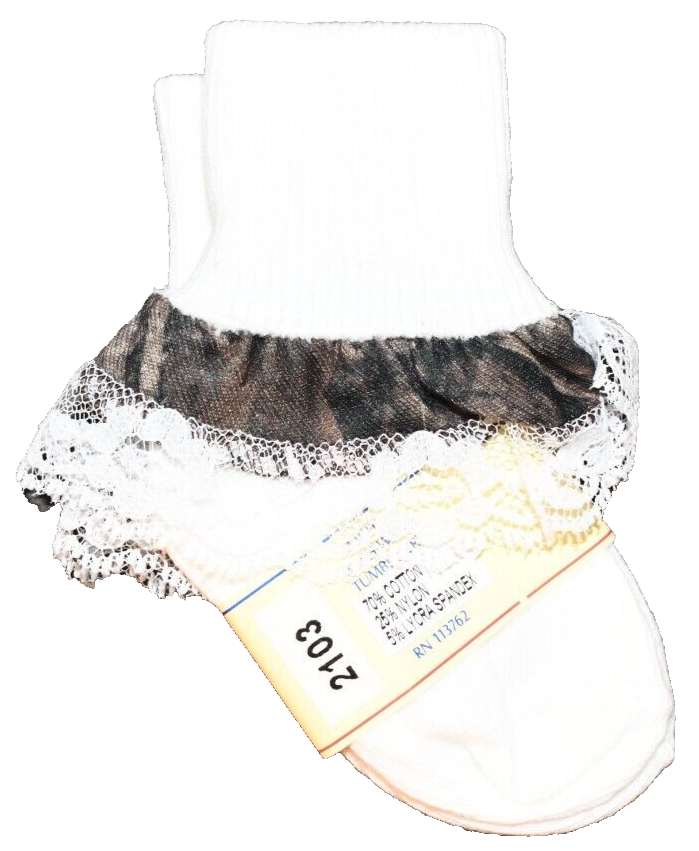 NWT Piccolo Girls Apricot Cute Lace Ruffle Beaded Trimmed Soft Socks 3-4.5 - Picture 2 of 7