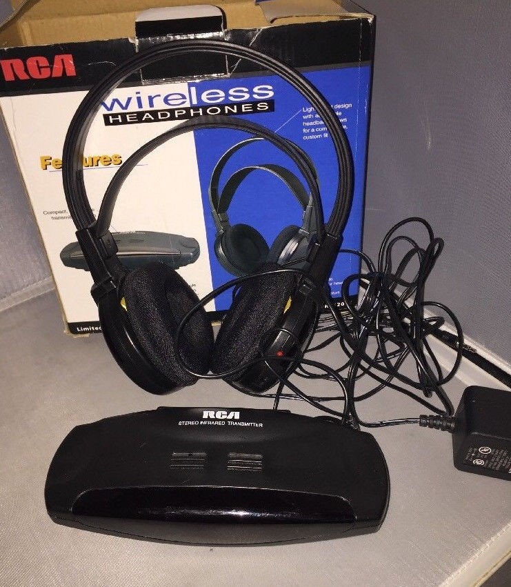 RCA Whr120rs Stereo Infrared Wireless Headphones w/ Wide Angle Transmitter