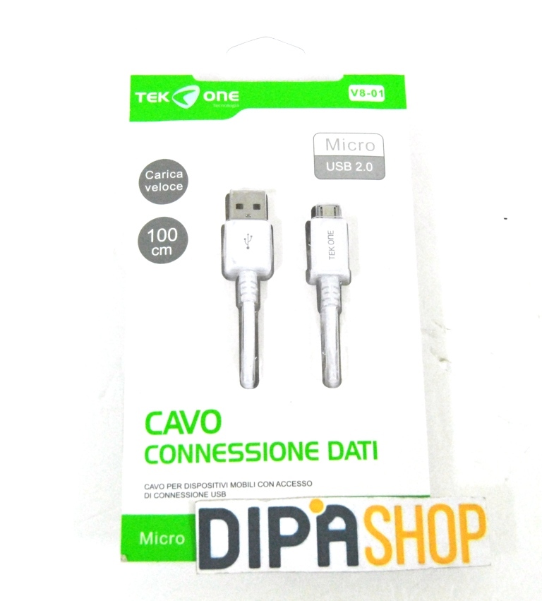 Cavo Adattatore Usb TeKone V8-01 Dati Ricarica Per Smartphone Plug Microusb hsb