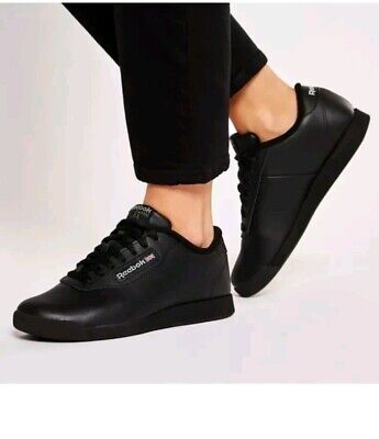 Reebok Classic Princess Women's Sneakers 7.5 Trainers Shoe Black Trainers 7344