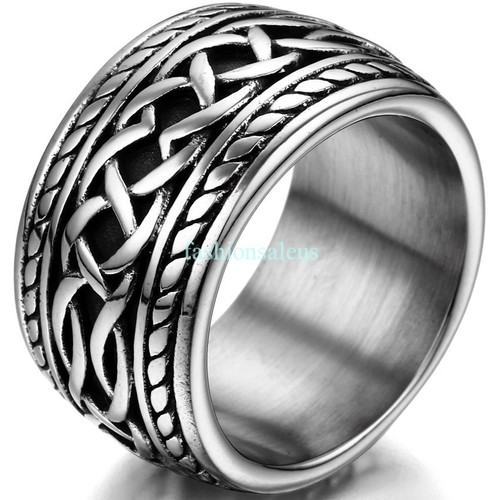 Men S 14 3mm Stainless Steel Casting Thumb Eternity Knot Ring Punk