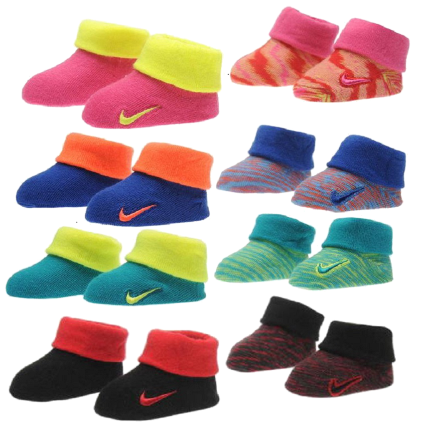2Paar Nike Baby Set Booties Socken Schuhe Geschenk neugeborene Mädchen Jungen 