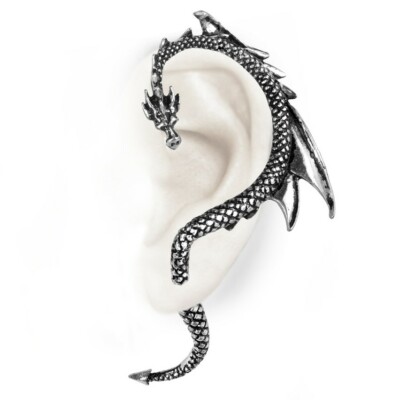 ALCHEMY DRAGON'S LURE EAR WRAP EARRING Fantasy Gothic Left or Right + FREE POUCH