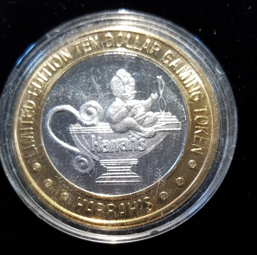 Harrah's, Casino, Ten Dollar Gaming Token, .999 Silver (2)