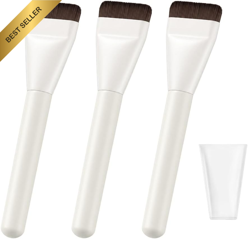 3-Pack Flat Foundation Brush Set, Liquid Makeup Thin Base