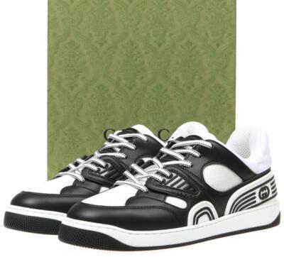 

НОВЫЕ МУЖСКИЕ ЧЕРНО-БЕЛЫЕ КРОССОВКИ С ЛОГОТИПОМ GUCCI 9/США 9,5, Black/white