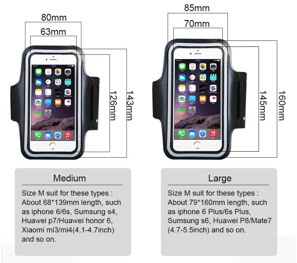 Sports Running Jogging Armband Case Holder Cover for Samsung or iPhone 6 6S 4.7