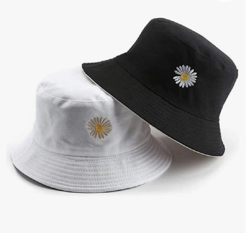 Daisy Bucket Hat Cap Cotton Fishing Boonie Brim Visor Sun Safari Summer
