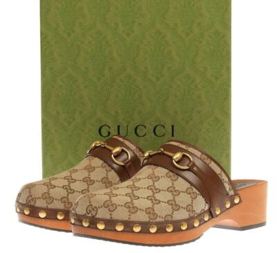 

НОВЫЕ МУЖСКИЕ САБО-МЮЛИ GUCCI GG GUCCISSIMA HORSEBIT ПОВСЕДНЕВНЫЕ ОБУВИ 8/США 8,5, Beige/brown