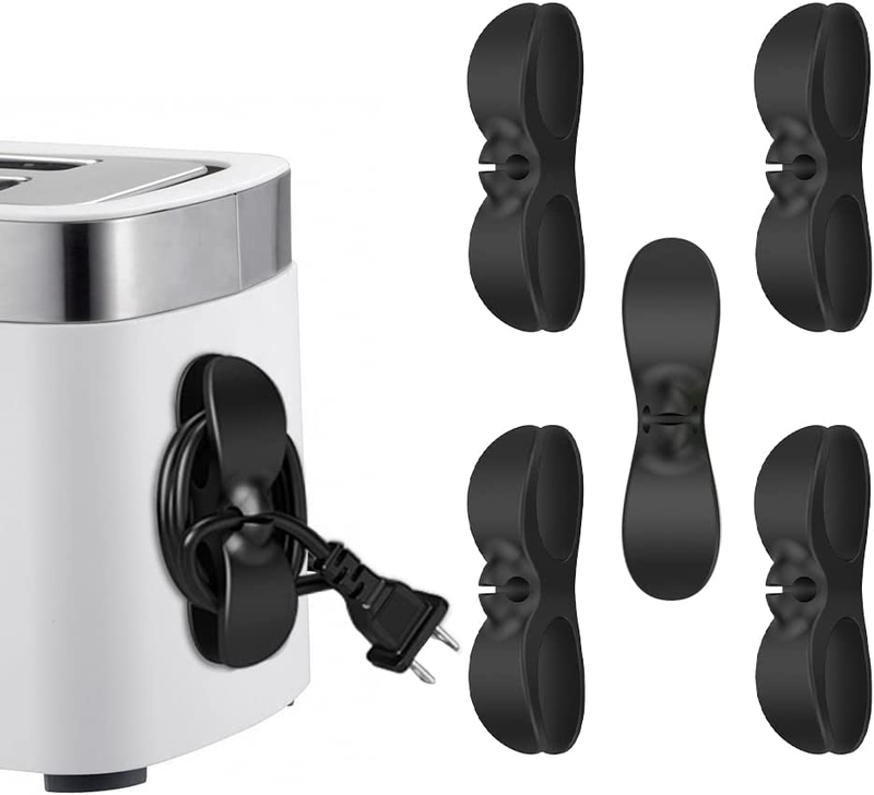 5 Pack Cord Organizer for Kitchen Appliances, Black