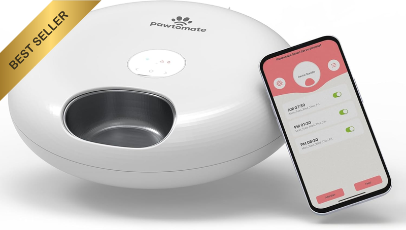 Wet Food Automatic Pet Feeder Wifi App Control 6 Bowl Stainless Steel
