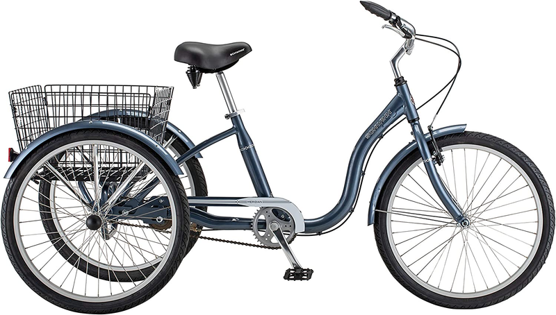 Schwinn Meridian Adult Tricycle Bike, Three Wheel Beach Cruiser, 24 & 26-Inch Wh