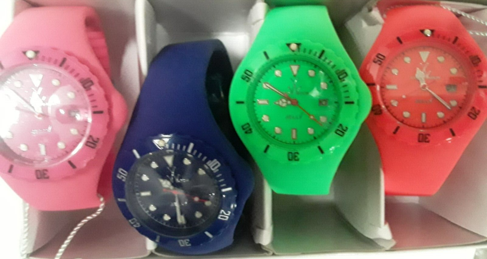 TOYWATCH LOT OF 4 COLOR JELLY TOYWATCH WITH INTERCHANGEABLE DIALS