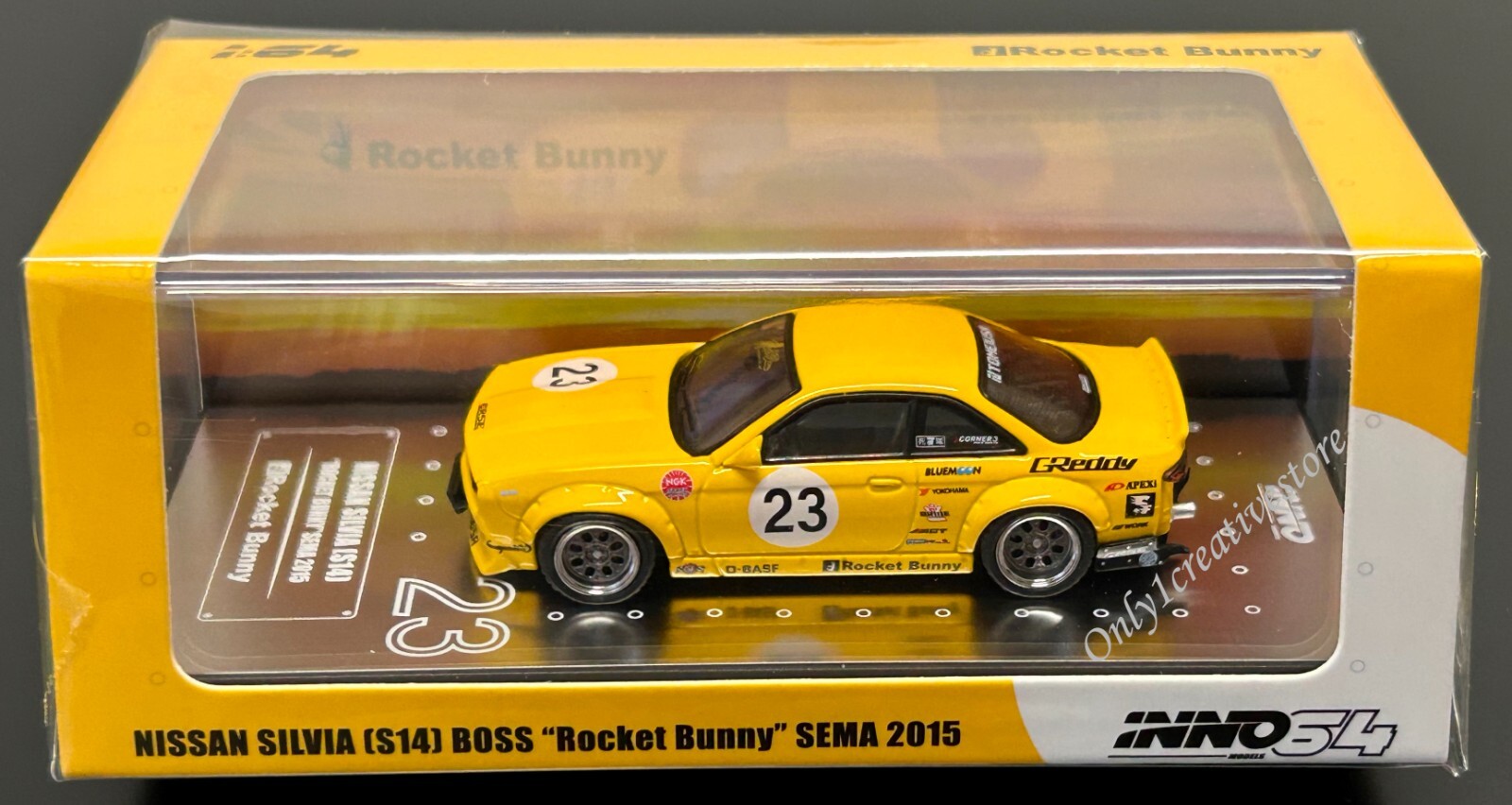 INNO64 Nissan Silvia S14 Boss Rocket Bunny SEMA 2015 Yellow