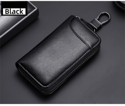 Leather Key Bag Car Key Case Organizer Wallet With Buckle KeyChain Keys Holder~