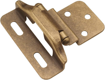 P61030F-AB-25B Self Closing Semi-Concealed Hinge 1/4 Inch Overlay, 3/8 Inch Inse