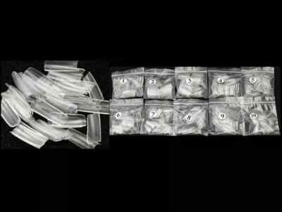 500 Pcs Coffin Nail Tips Long Square French Fake False Nails Transparent US