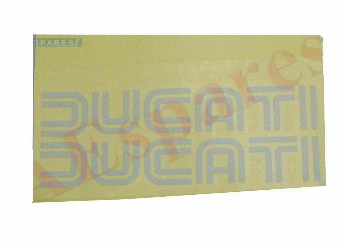 Ducati Petrol Fuel Tank Silver Sticker Decal 2 Units 