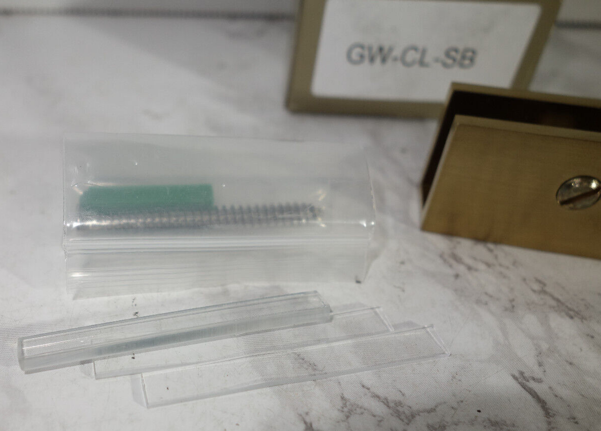 Glass Warehouse Shower Door Square Mounting Clip Brushed Gold GW-CL-SB